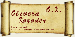 Olivera Kozoder vizit kartica